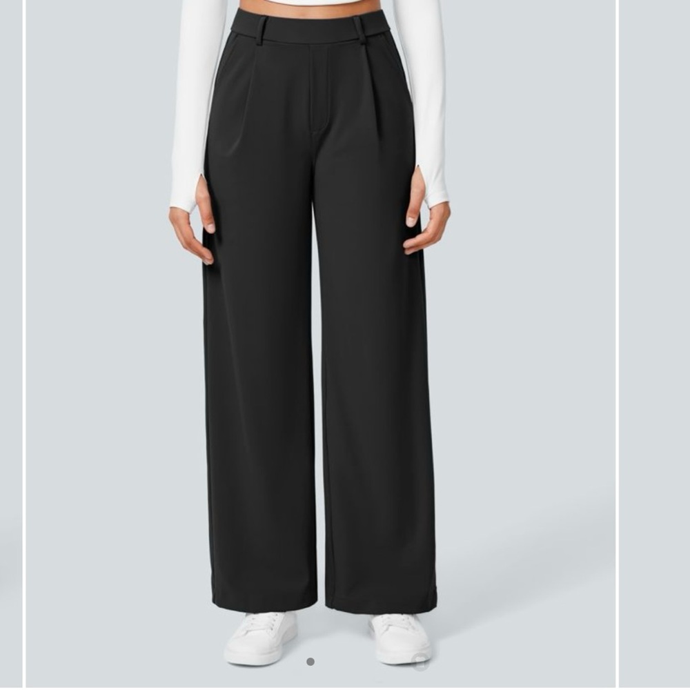 HALARA Black High-Waisted Straight Leg Pants